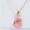 Honey Comb Rose Gold Tone Crystal Embedded Champagne Pink 15 inch Pendant 2.JPG